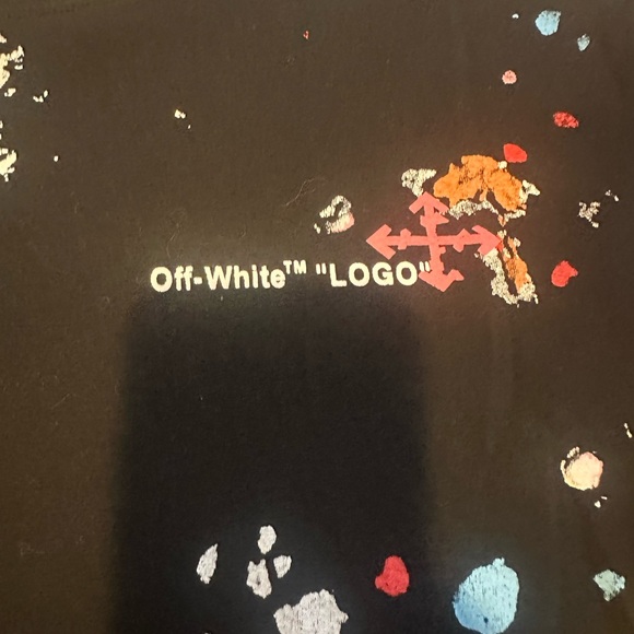OFF WHITE Main Label Virgil Abloh Paint Splatter Shirt Mens Size XXL - Picture 7 of 15